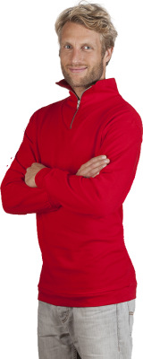 Promodoro - Men‘s Troyer Sweater (fire red)