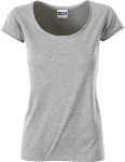 James & Nicholson – Damen Bio T-Shirt mit Rollsaum besticken und bedrucken lassen