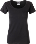 James & Nicholson – Ladies' Pocket T-Shirt Organic for embroidery and printing