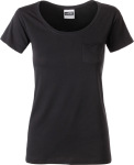 James & Nicholson – Ladies' Pocket T-Shirt Organic hímzéshez és nyomtatáshoz