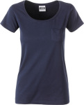 James & Nicholson – Ladies' Pocket T-Shirt Organic hímzéshez és nyomtatáshoz