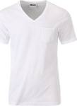 James & Nicholson – Men's Pocket V-Neck T-Shirt Organic hímzéshez és nyomtatáshoz