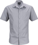 James & Nicholson – Men's Business Popline Shirt shortsleeve hímzéshez és nyomtatáshoz