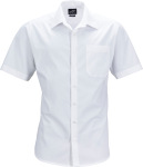 James & Nicholson – Men's Business Popline Shirt shortsleeve hímzéshez és nyomtatáshoz