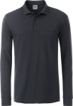 James & Nicholson – Men's Workwear Polo Pocket Longsleeve for embroidery and printing