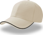 Atlantis – Heavy Brushed 6 Panel Cotton-Twill Sandwich Cap Pilot Piping Sandwich hímzéshez