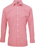 Premier – Shirt "Gingham" longsleeve for embroidery and printing