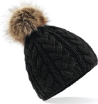 Beechfield – Fur Pop Pom Cable Beanie besticken lassen