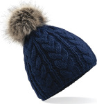 Beechfield – Fur Pop Pom Cable Beanie hímzéshez