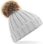 Beechfield – Junior Fur Pop Pom Chunky Beanie hímzéshez