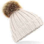 Beechfield – Junior Fur Pop Pom Chunky Beanie hímzéshez