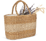 Native Spirit – Eco-friendly striped seagrass basket bag for embroidery and printing