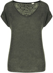 Native Spirit – Eco-friendly ladies' V-neck linen t-shirt for embroidery and printing