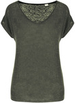 Native Spirit – Eco-friendly ladies' V-neck linen t-shirt hímzéshez és nyomtatáshoz