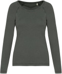 Native Spirit – Eco-friendly ladies' washed raglan long-sleeved t-shirt hímzéshez és nyomtatáshoz