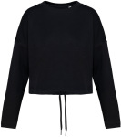 Native Spirit – Eco-friendly ladies' oversize cropped round neck sweatshirt hímzéshez és nyomtatáshoz