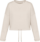 Native Spirit – Eco-friendly ladies' oversize cropped round neck sweatshirt for embroidery and printing