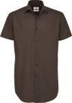 B&C – Poplin Shirt Black Tie Short Sleeve / Men for embroidery and printing