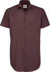 B&C – Poplin Shirt Black Tie Short Sleeve / Men hímzéshez és nyomtatáshoz