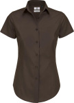 B&C – Poplin Shirt Black Tie Short Sleeve / Women for embroidery and printing