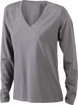 James & Nicholson – Ladies' Stretch V-Shirt Long-Sleeved hímzéshez és nyomtatáshoz