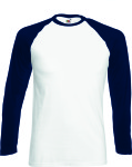 Fruit of the Loom – Long Sleeve Baseball T besticken und bedrucken lassen