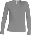 Kariban – Damen Langarm T-Shirt mit V-Ausschnitt besticken und bedrucken lassen