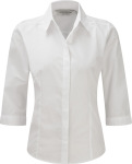 Russell – Ladies 3/4 Sleeve PolyCotton Easy Care Fitted Poplin Shirt for embroidery and printing