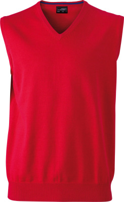 James & Nicholson - Men's V-Neck Pullunder (red)