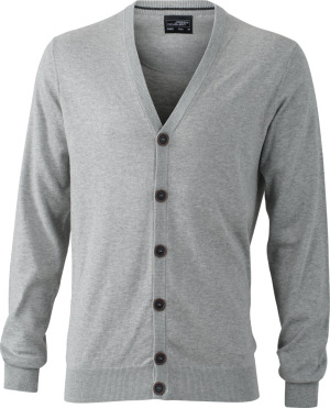 James & Nicholson - Herren Cardigan (light-grey-melange)