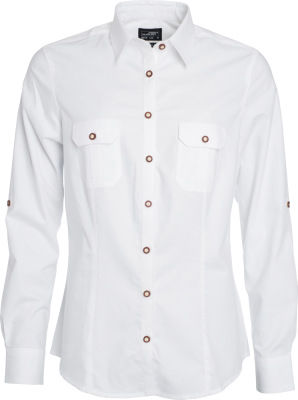James & Nicholson - Damen-Bluse im Trachtenlook (white)