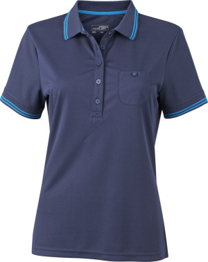 James & Nicholson - Damen Funktions Polo (navy/aqua)