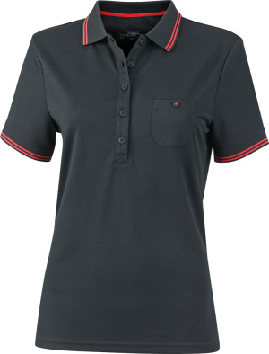 James & Nicholson - Damen Funktions Polo (black/red)