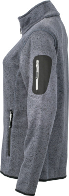 James & Nicholson - Damen Strickfleece Jacke (dark-grey-melange/silver)