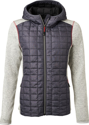 James & Nicholson - Damen Strickfleecejacke (light melange/anthracite melange)