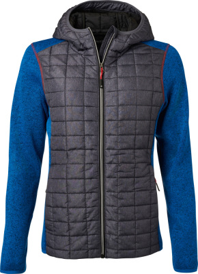 James & Nicholson - Damen Strickfleecejacke (royal melange/anthracite melange)