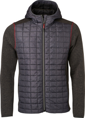 James & Nicholson - Herren Strickfleecejacke (grey melange/anthracite melange)