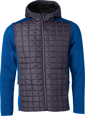 James & Nicholson - Men's Knitted Hybrid Jacket (royal melange/anthracite melange)