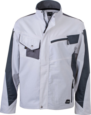 James & Nicholson - Workwear Jacke (white/carbon)