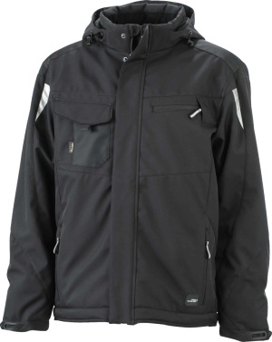 James & Nicholson - Workwear Winter Softshell Jacke (black/black)