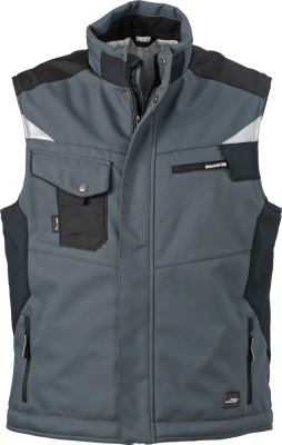James & Nicholson - Workwear Winter Softshell Vest (carbon/black)