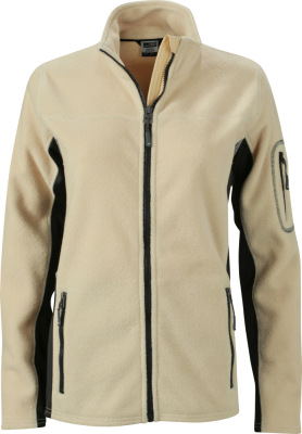 James & Nicholson - Damen Workwear Microfleece Jacke (stone/black)