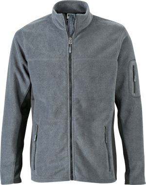 James & Nicholson - Men‘s Workwear Microfleece Jacket (carbon/black)