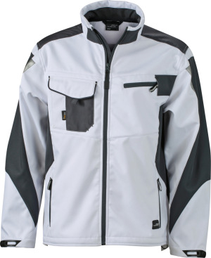 James & Nicholson - Workwear Summer Softshell Jacket (white/carbon)