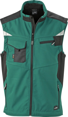 James & Nicholson - Workwear Sommer Softshell Gilet (dark-green/black)