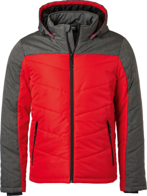 James & Nicholson - Men's Winter Jacket (red/ ​anthracite melange)