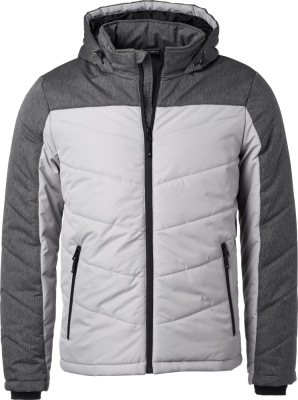 James & Nicholson - Men's Winter Jacket (silver/ ​anthracite melange)