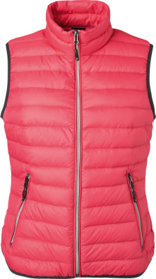 James & Nicholson - Damen Daunen Bodywarmer (magenta/silver)