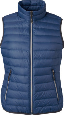 James & Nicholson - Damen Daunen Bodywarmer (indigo blue/silver)