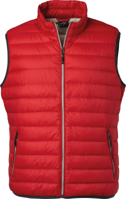 James & Nicholson - Men's Down Vest (red/silver)